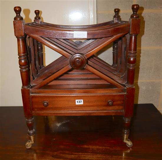 A Regency style mahogany Canterbury, width 48cm, depth 38cm, height 64cm